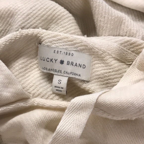 Lucky Brand Embroidered Flower Cream Sweatshirt Sm - Picture 4 of 5